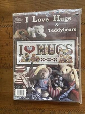 Jeremiah Junction I Love Hugs & Teddy Bears Patriotic Cross Stitch Thread Incl