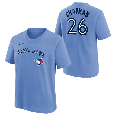 Toronto Blue Jays Matt Chapman Baseball Blue Player Name & Number Youth T-Shirt