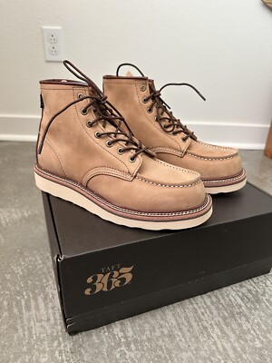 NEW TAFT CLOTHING men\'s 002 leather moc toe boots in brown 365 Men main image 2