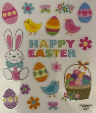 DECORATIVE EGG Mylar Glitter Stickers 20pc Paper Studio  Easter  Card Making  