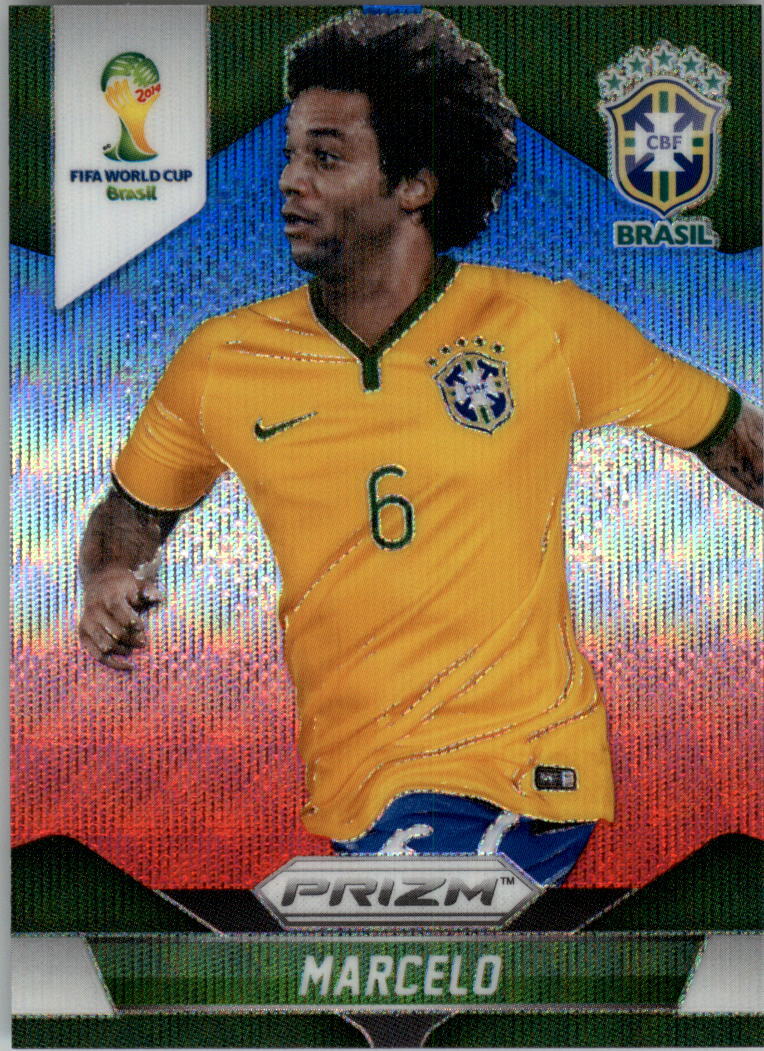 2014 Panini Prizm World Cup Prizms Blue and Red Wave #107 Marcelo - NM-MT