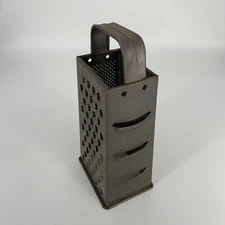Vintage 4 Sided Metal Box Cheese Grater - Vegetable Shredder - Rustic Decor