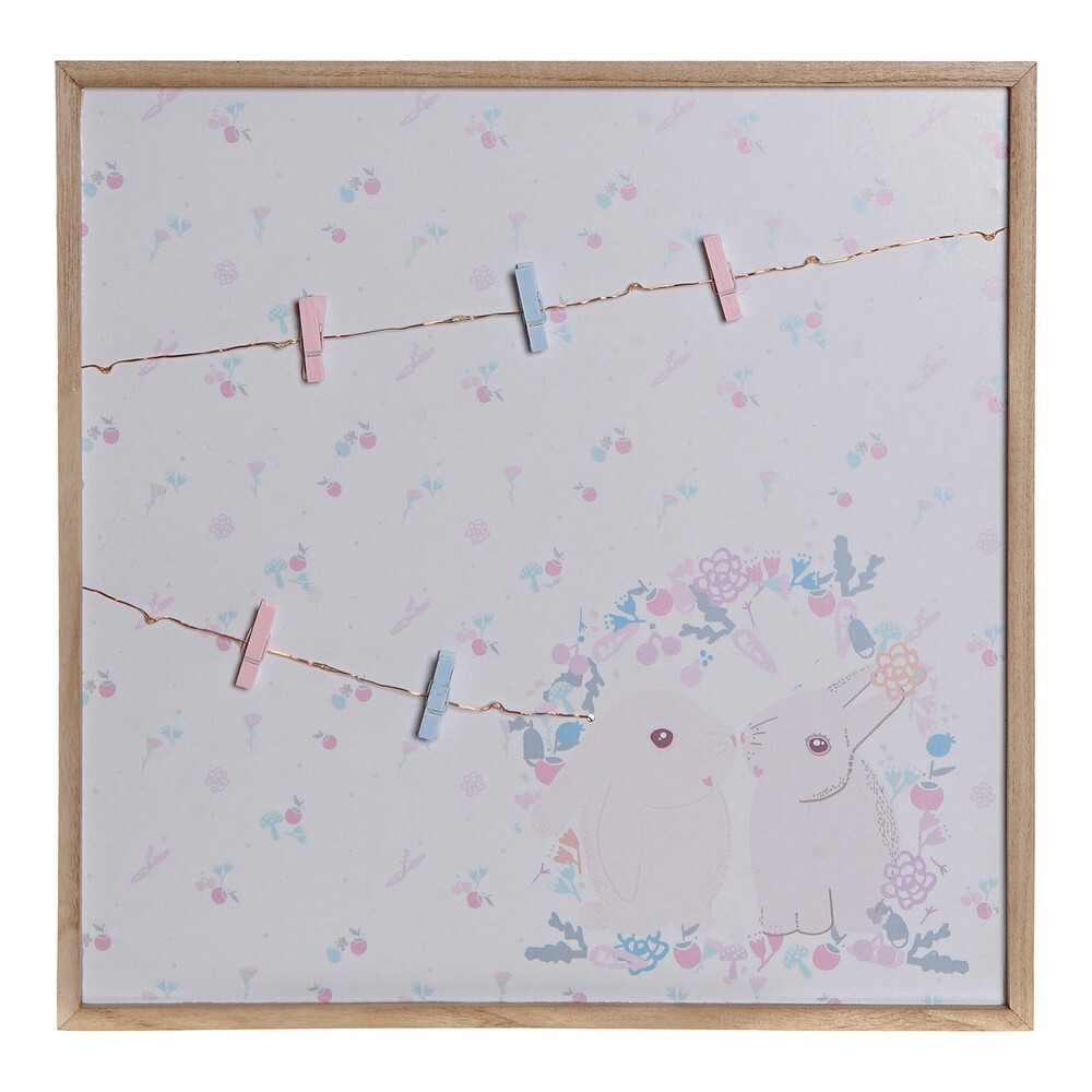 Cuadro Portafotos Con Pinzas Dkd Home Decor Madera De Paulonia [40 X 40 X 3 C