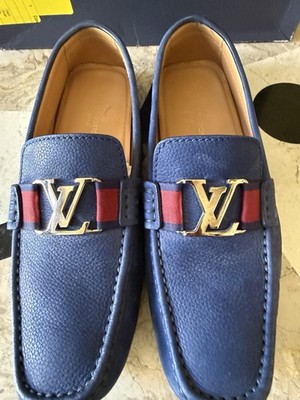 EUC Louis Vuitton Monte Carlo Loafers Blue Nubuck Leather  display picture 2