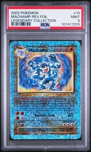2002 Pokemon Machamp #15 Reverse Holo Legendary Collection Low Pop Mint PSA 9