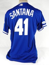 2022 Kansas City Royals Carlos Santana #41 Game Issued Blue Jersey Stewart P 7