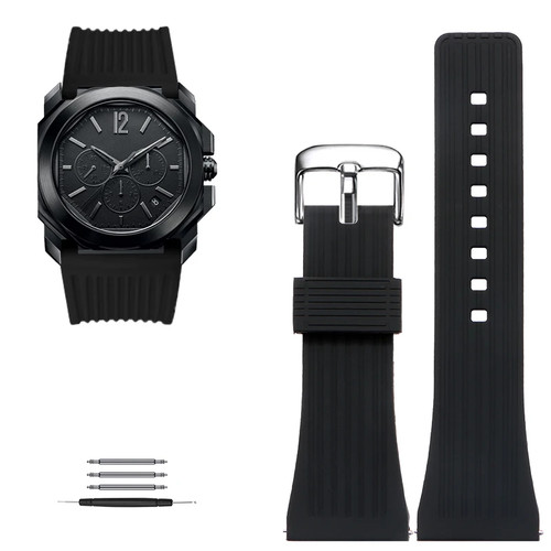 26mm 28mm 30mm Silicone Watch Band Strap For Diesel Bulgari Panerai Bracelet - Picture 26 of 31