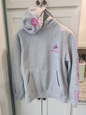 Airwalk Gray W/Neon Pink Running Doodles Graphic Hooded Sweatshirt - Sz Xs