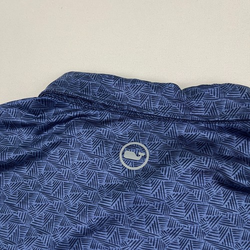 Baywood Greens Golf Vineyard Vines Polo Shirt Mens XL Blue Geometric Preppy SS - 第 8/9 張圖片