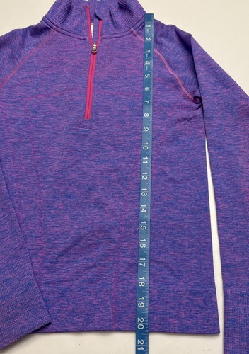 Ivivva by Lululemon Athletic Quarter Zip Pullover Pink Purple Girls Size 10 Top - Picture 9 of 11