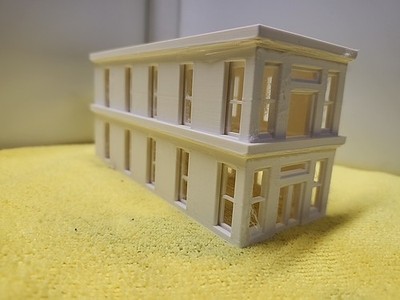 HO Scale 1:87 2 Story Downtown Building Train Model