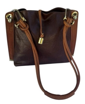 FP Firenze Chestnut Brown Two Tone Shoulder Bag
