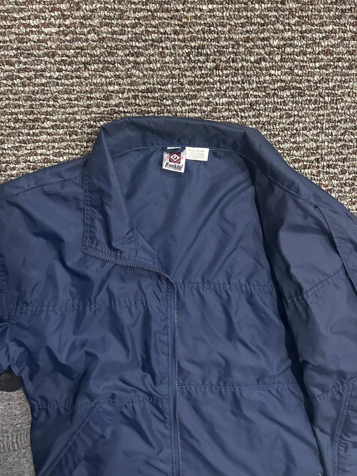 Vintage Franklin Sports Full Zip Windbreaker Navy Blue Size Medium - Image 3 of 4
