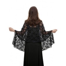 New Black / White Floral Lace Shawl Shrug Women's Evening Wrap Scarf Bolero