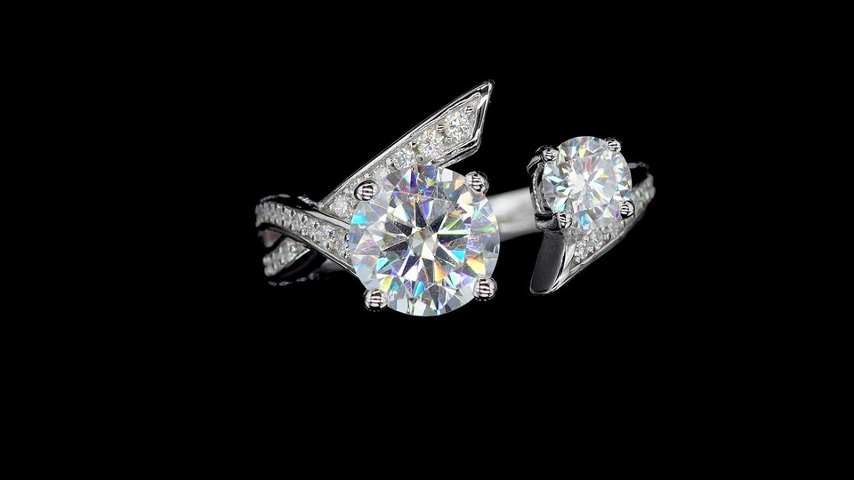 LUX FINE JEWELRY | Moissanite Round Cut 0.8ct D Color VVS1 925 SS Engagement Ring main image 0