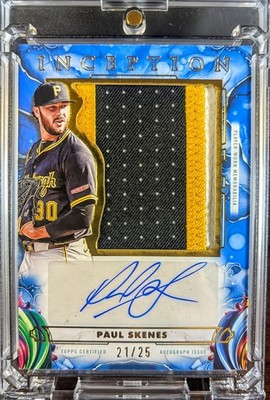 2025 Topps Inception - Paul Skenes - IAJP-PS BLUE AUTO JUMBO PATCH /25 PLYR WORN