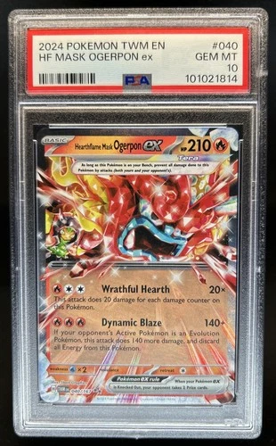 2024 Pokemon Twilight Masquerade Hearthflame Mask Ogerpon ex #040/167 PSA 10