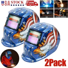 2Pack True Color Solar Auto-Darkening Welding Helmet & Mask For ARC TIG MIG Weld