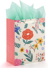 13 Inch Large Flower Gift Bag with Tissue Paper for Easter Birthday Wedding