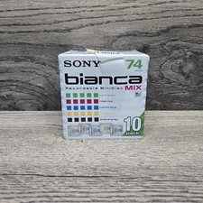 (10) Pack Sony Bianca MiniDiscs Mix 74min (2 each color) 10MDW74BAX - NEW SEALED