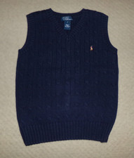 BOYS POLO RALPH LAUREN NAVY SWEATER VEST SZ 7