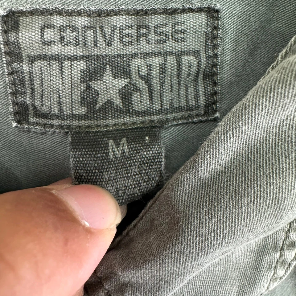 Converse One Star Shirt Mens Size M Olive Green Long Sleeve Button-Up Casual Top - Image 3 of 4