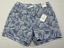 NWT Fair Harbor Mens Bungalow 5  Swim Shorts size Medium in Blue Floral