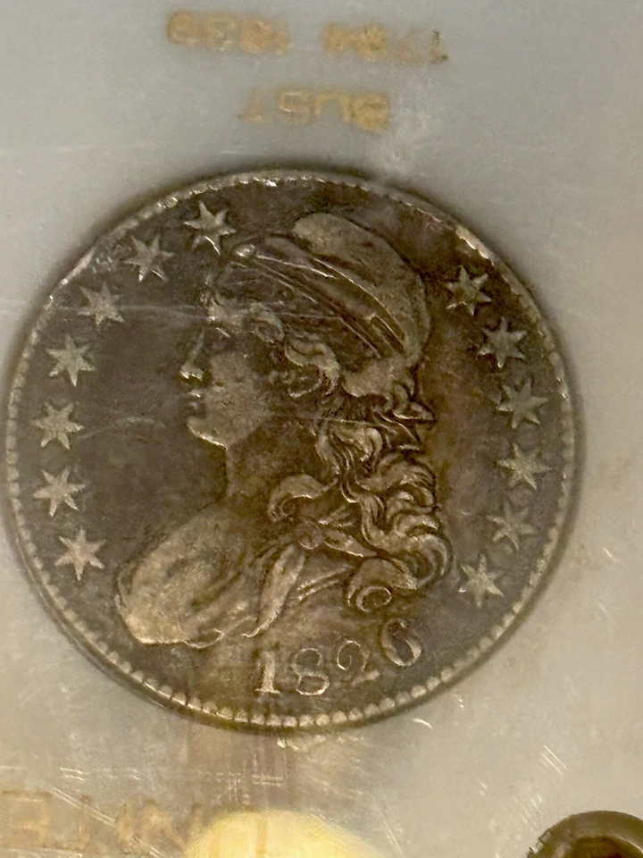 U.S. Half Dollar Type Set In A Capitol Holder 6 Coins From 1826-1964 - Image 3 of 4