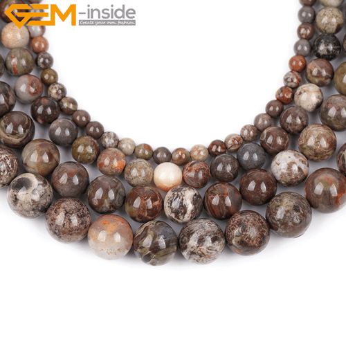 Rain Forest Onyx Agate 15" Strand Brown Natural Beads For Women's Jewellery - Picture 2 of 49