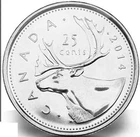 2014 Uncirculated Canadian Quarter $0.25