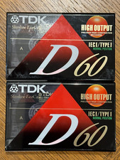 Lot of 2 TDK D-60 High Output Blank Cassette Tapes - Factory Sealed