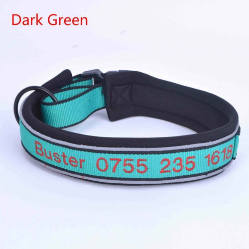 2025 Personalised Dog Collar custom name number ID Night Reflective - Picture 17 of 19