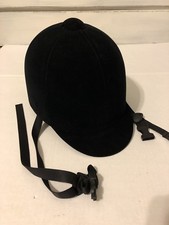Equestrian International Riding Helmet Black Velvet Size M 1163-2001