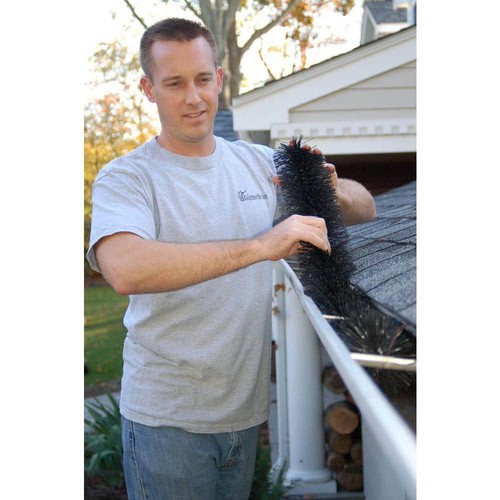 Brush Gutter Guard 6 in Pack Leaf Filter Bristles Flex Universal Black Steel - Picture 3 of 6
