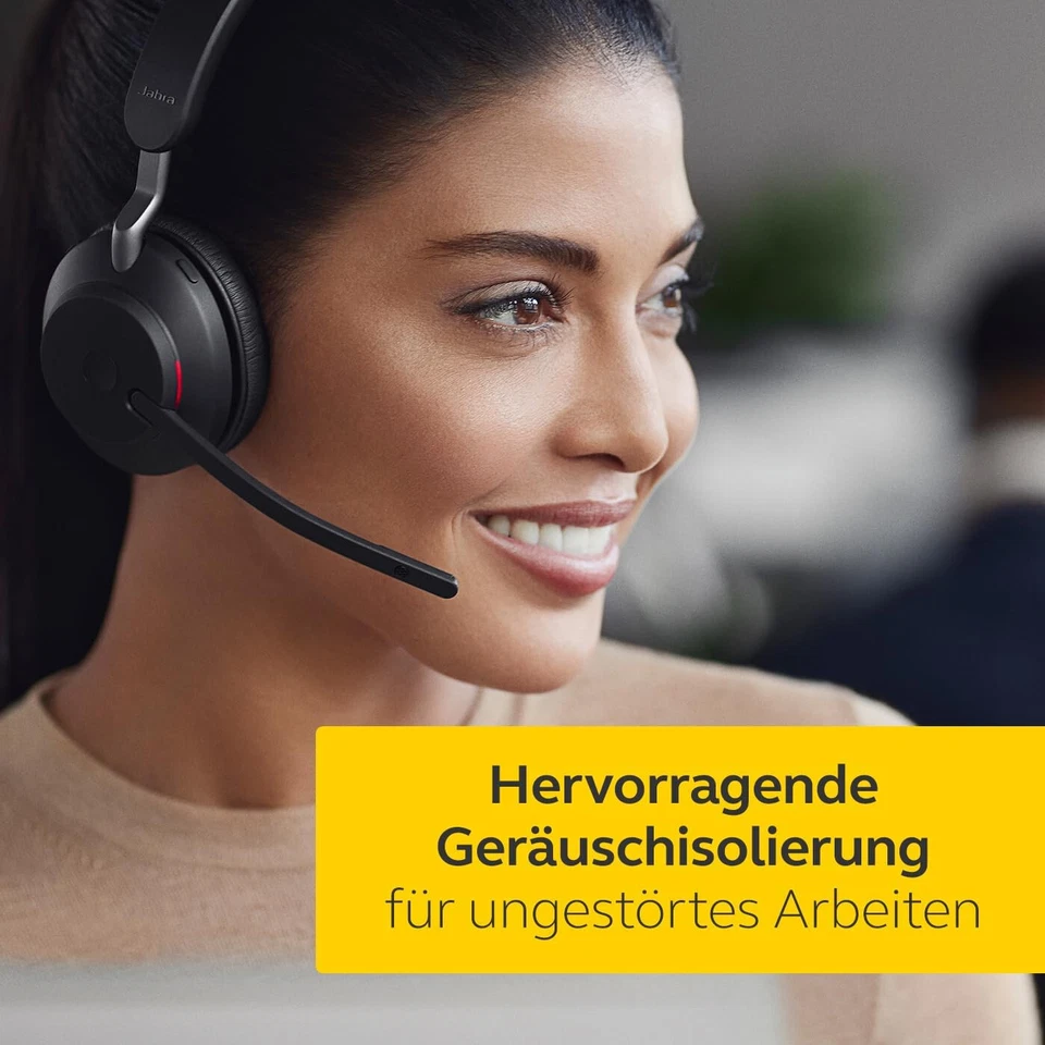 Jabra Evolve2 65 MS  Wireless Mono Headset Kopfhörer + Ladestation, Schwarz - Bild 2 von 4