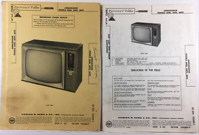 Vintage Photofact Folder 16pg. 1966 Ambassador TV. Models 6696,6692,6693. A42