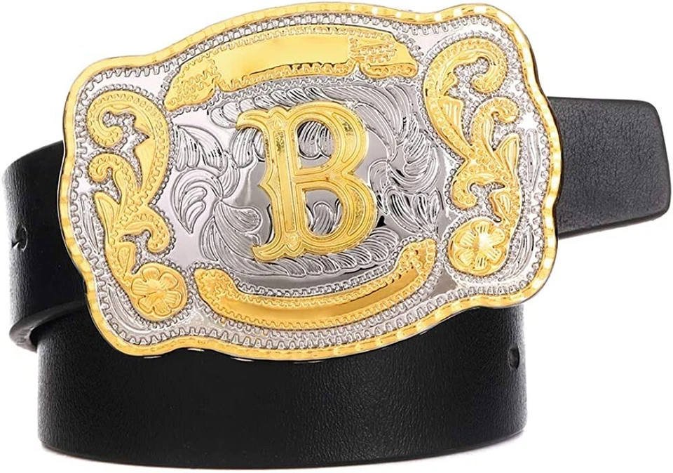 INICIAL (B) HEBILLA CINTURÓN LETRA VAQUERO WESTERN RODEO TEXAS STAR Hebillas Vaqueras Foto 3 de 4