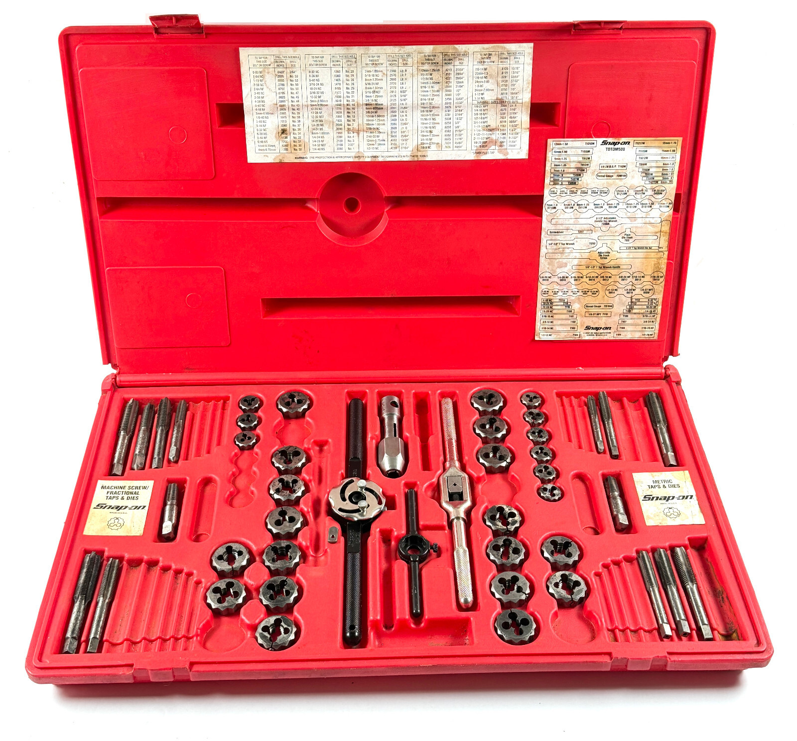 SnapOn Metric & SAE 76 Tap & Die PARTIAL 45pc Set in Case (TDTDM500