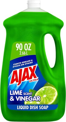 Ajax Ultra Dishwashing Liquid Dish Soap Refill, Vinegar and Lime Scent, 90 fluid