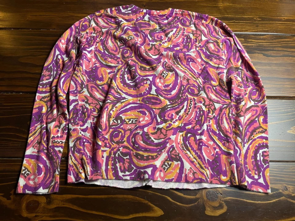 Suéter Merona, Mujer Talla XL, Marrón Púrpura Rosa, Cárdigan Foto 2 de 4