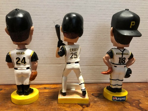 LOT OF 3 PITTSBURGH PIRATES BOBBLEHEADS 1 AUTOGRAPHED KENDALL GILES CASEY LOA - Picture 5 of 7