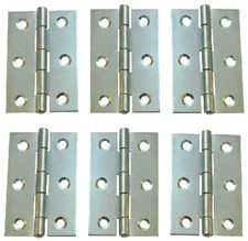 RRP £10 Butt Hinges L 75mm x W 50mm 3 Pairs / 6 Good Quality + Screws 