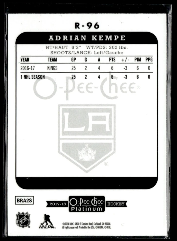 2017-18 O-Pee-Chee Platinum Retro Adrian Kempe #R-96 H8R4F - Image 2 of 2