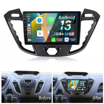 Android 13 DAB+ Car Stereo Radio GPS SatNav Carplay WIFI For Ford Transit Custom