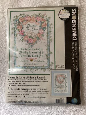 Dimensions Counted Cross Stitch (United In Love Wedding Record)