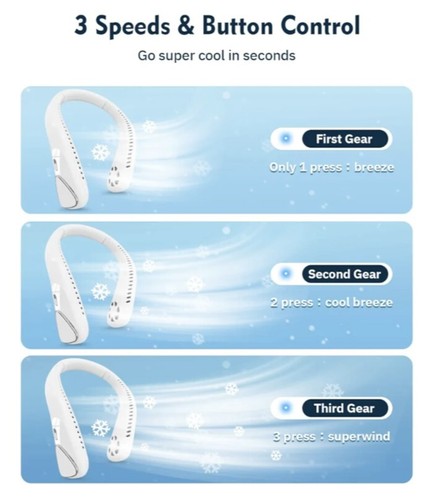 mini neck fan portable usb rechargeable - Picture 3 of 6