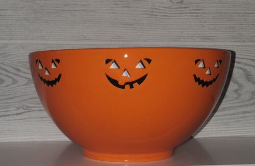 Halloween Waechtersbach Large 9" Orange Ceramic Jack-O-Lantern/Pumpkin Bowl - Picture 1 of 3