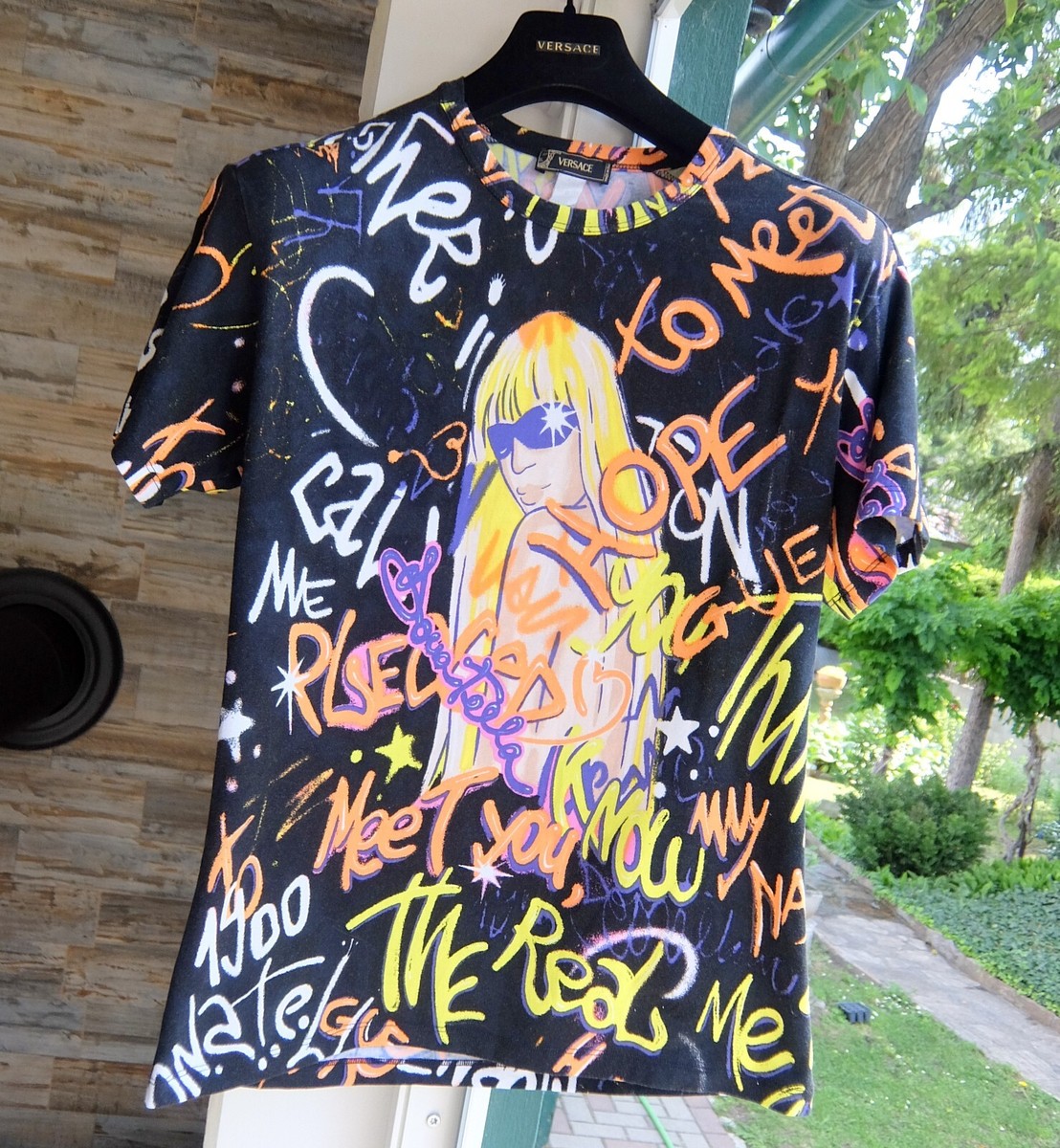 GIANNI VERSACE SHIRT XL 54 donatella iconic icon grafitti
