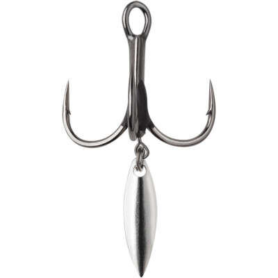 VMC Bladed Hybrid Treble Short Fishing Hook 2-Pack - Black Nickel