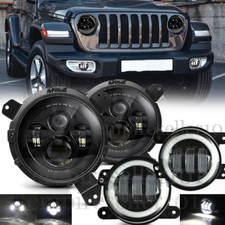 Combo Led Headlights Fog Lights Kit 2018-2023 For Jeep Wrangler Jl Gladiator